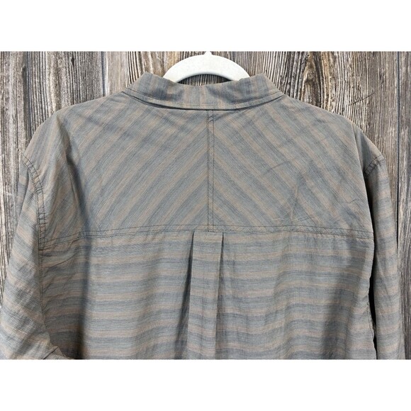 Toad & CO Wonderer Men's XXL Organic Cotton Gray Long Sleeve Button Up Shirt - Picture 6 of 16